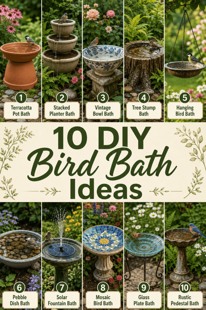 DIY Bird Bath Ideas