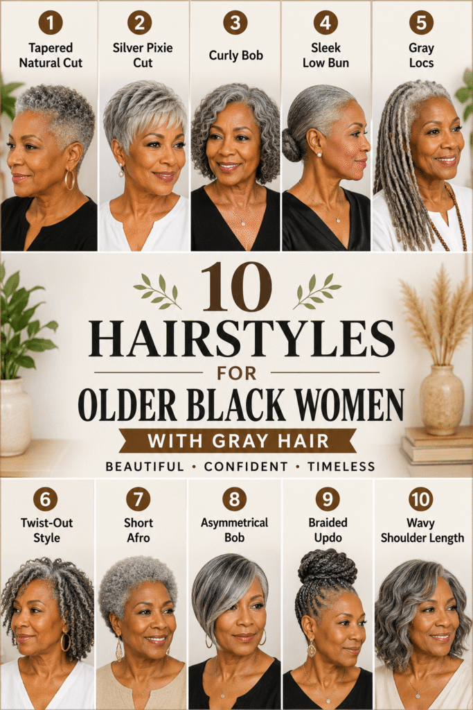 10 Gorgeous Hairstyles for Older Black Women With Gray Hair