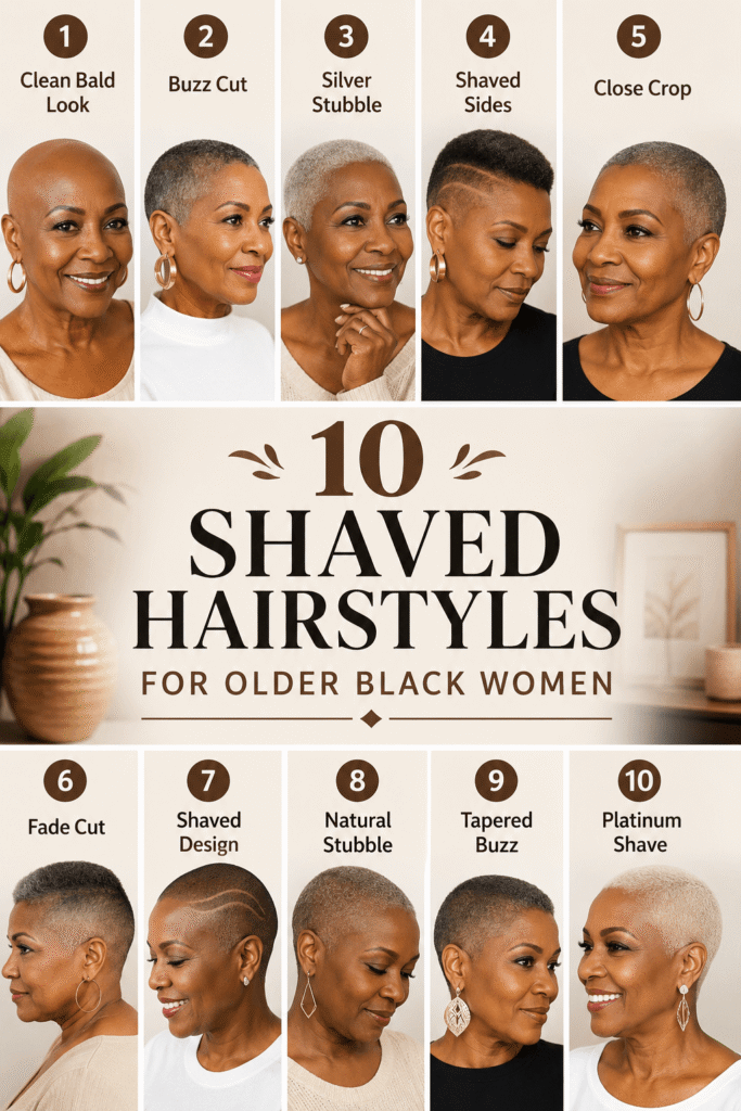 10 Shaved Hairstyles for Older Black Women That Look Chic and Confident