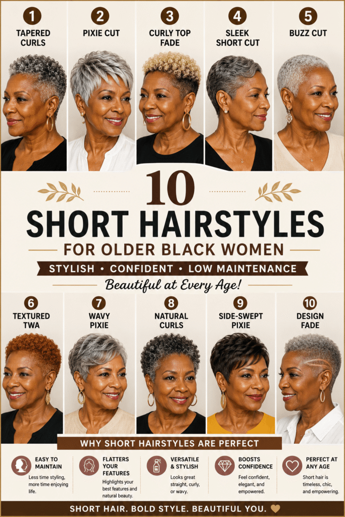 10 Short Hairstyles for Older Black Women That Look Chic and Confident