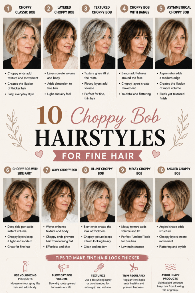 Choppy Bob Hairstyles for Fine Hair