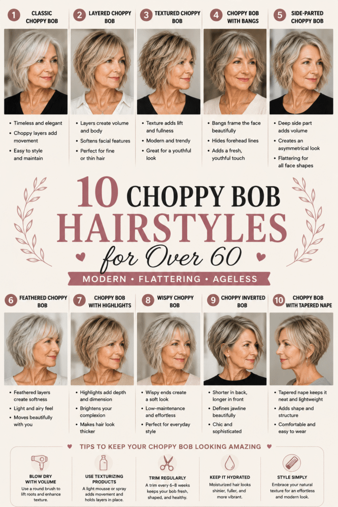 Choppy Bob Hairstyles for Over 60