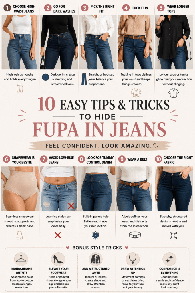 Easy Tips and Tricks to Hide FUPA in Jeans