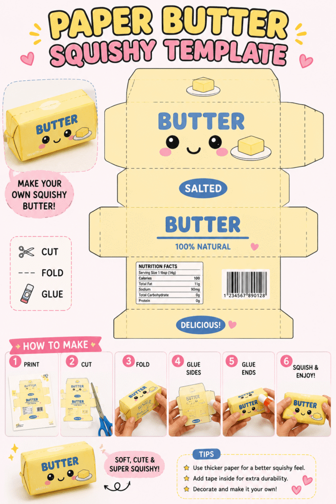 Paper Butter Squishy Template