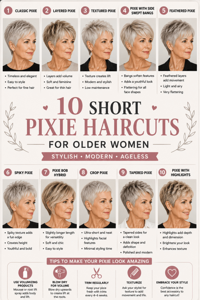 Short Pixie Haircuts for Older Women