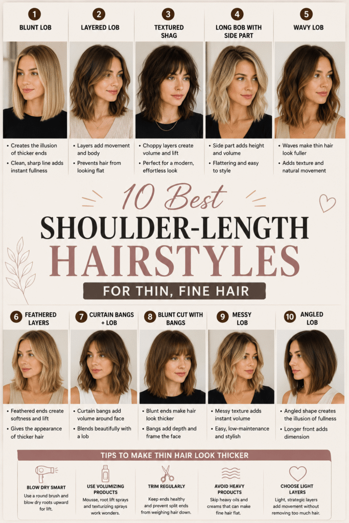 Shoulder-Length Hairstyles for Thin Fine Hair